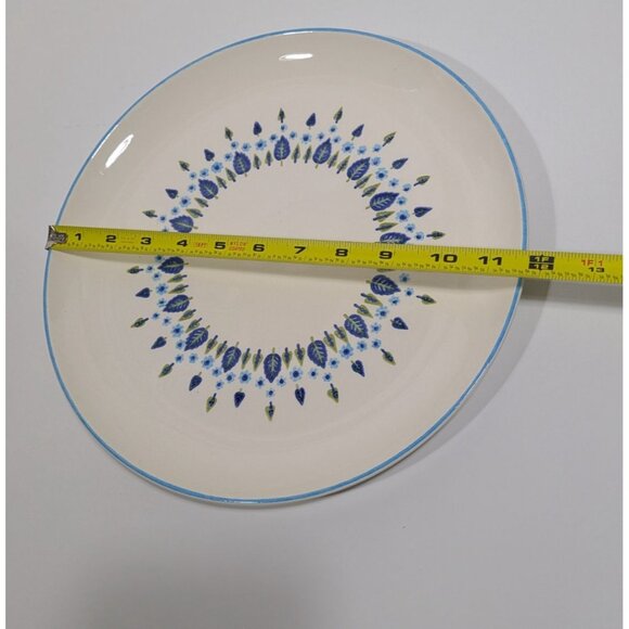 Marcrest Stetson Swiss Alpine Chalet Platter Blue Floral Leaf Design Ovenproof - Picture 2 of 10